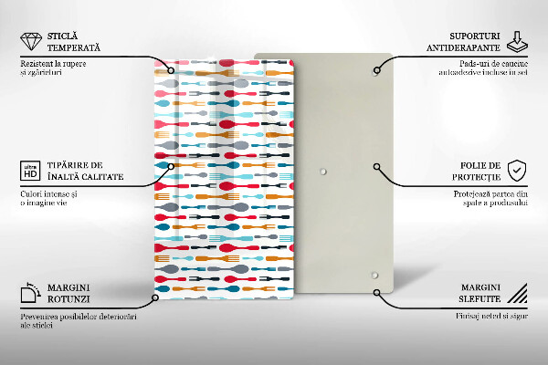 Tagliere in vetro Illustrazione del cucchiaio