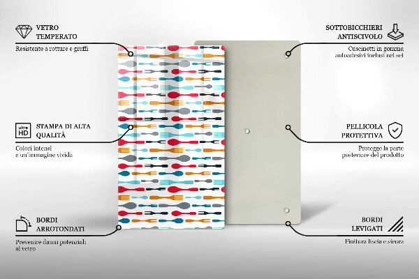 Tagliere in vetro Illustrazione del cucchiaio