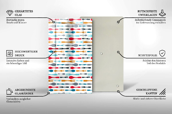 Tagliere in vetro Illustrazione del cucchiaio
