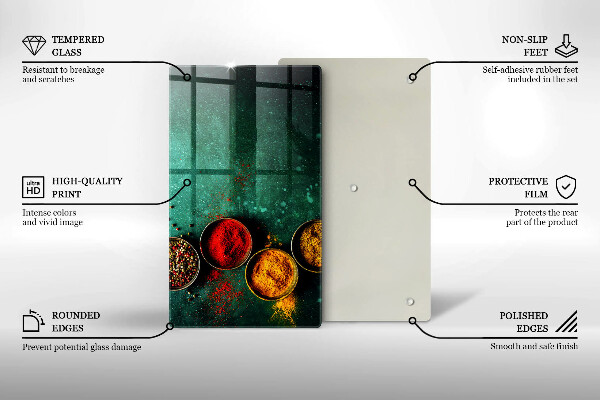 Tagliere in vetro Spezie orientali