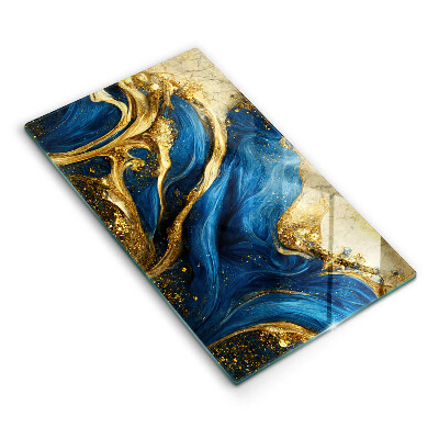 Tagliere in vetro Marmo blu e oro