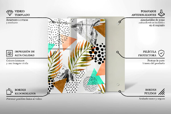 Tagliere in vetro Marmo blu e oro