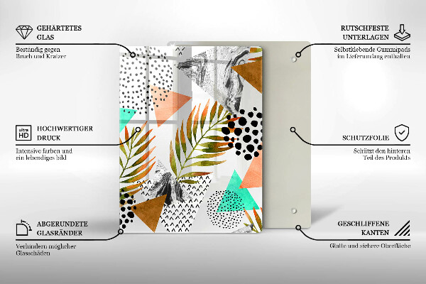 Tagliere in vetro Marmo blu e oro