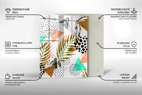 Tagliere in vetro Marmo blu e oro