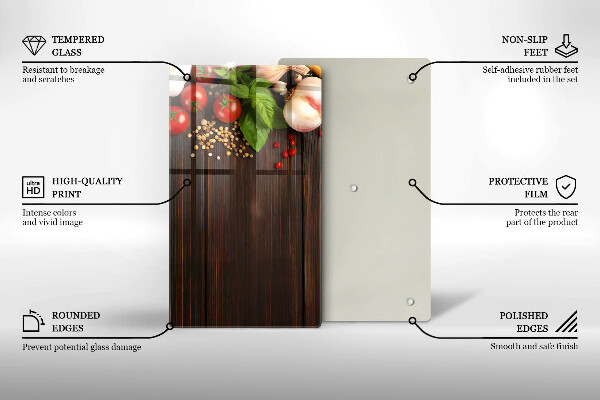 Tagliere in vetro Verdure sul tavolo