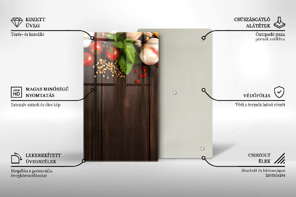 Tagliere in vetro Verdure sul tavolo