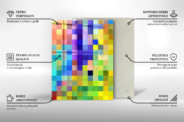 Tagliere in vetro Monstera lascia l'illustrazione