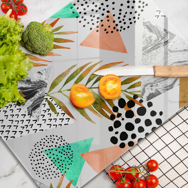 Tagliere in vetro Modello di foglie Boho