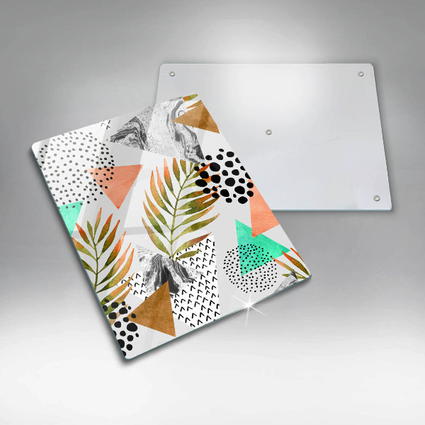 Tagliere in vetro Modello di foglie Boho