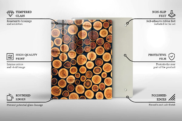 Tagliere in vetro Modello di foglie Boho