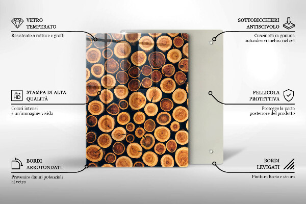 Tagliere in vetro Modello di foglie Boho