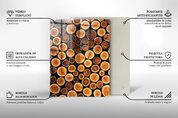 Tagliere in vetro Modello di foglie Boho