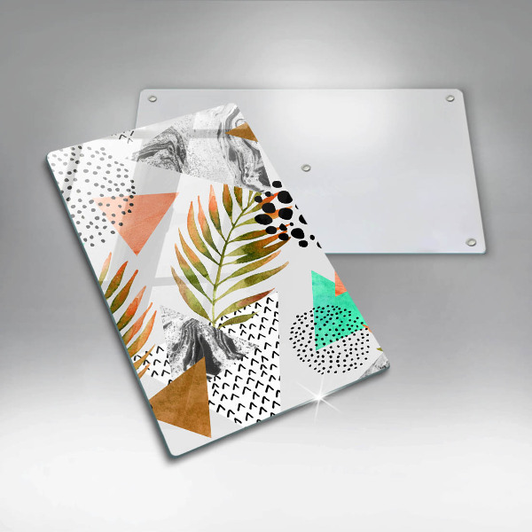 Tagliere in vetro Modello di foglie Boho