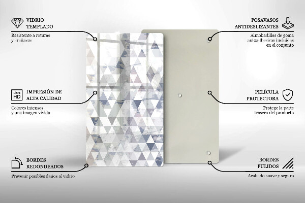 Tagliere in vetro Modello triangoli