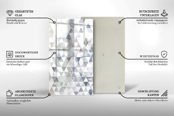 Tagliere in vetro Modello triangoli
