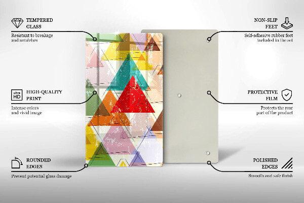 Tagliere in vetro Triangoli dipinti