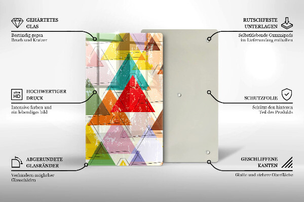 Tagliere in vetro Triangoli dipinti