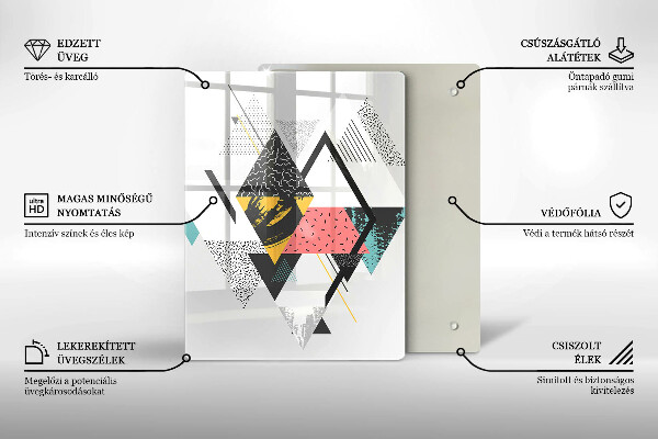 Tagliere in vetro Triangoli dipinti