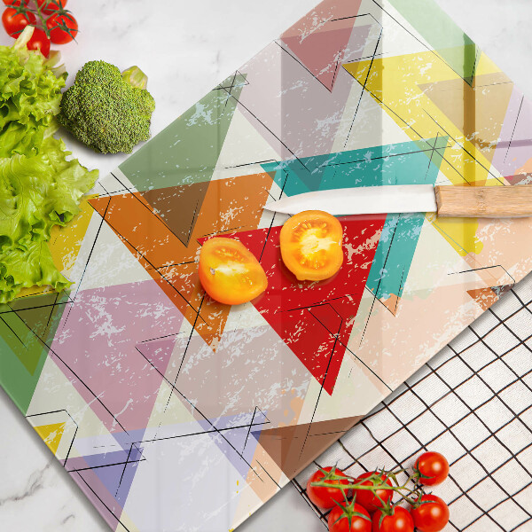 Tagliere in vetro Triangoli dipinti