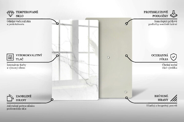 Tagliere in vetro Delicato marmo bianco