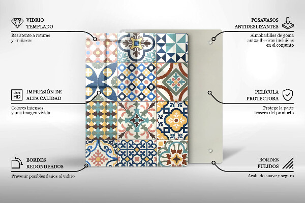 Tagliere in vetro Delicato marmo bianco