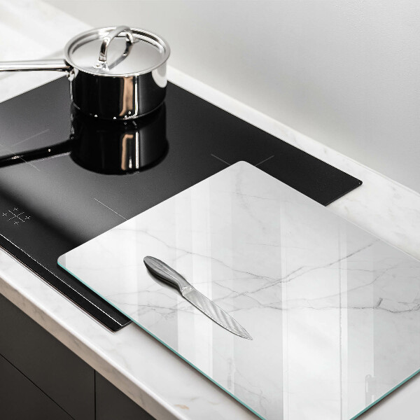 Tagliere in vetro Delicato marmo bianco