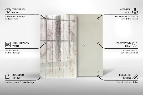 Tagliere in vetro Vecchie tavole di legno