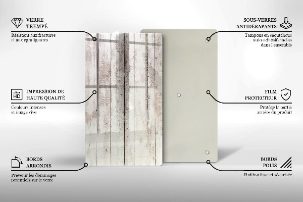 Tagliere in vetro Vecchie tavole di legno
