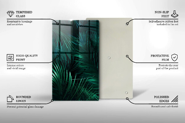 Tagliere in vetro Foglie selvagge della giungla