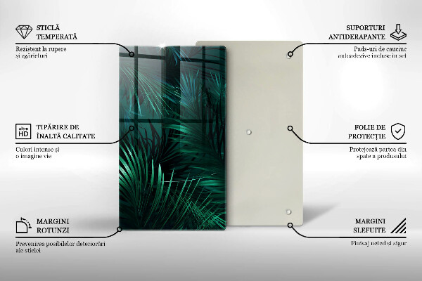 Tagliere in vetro Foglie selvagge della giungla