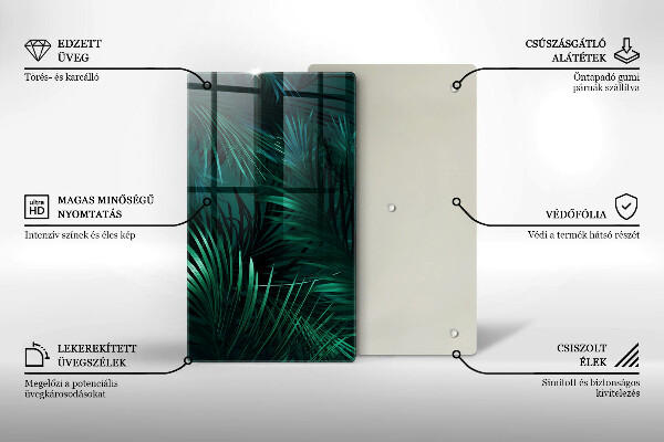 Tagliere in vetro Foglie selvagge della giungla