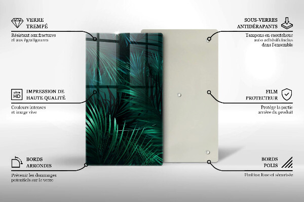 Tagliere in vetro Foglie selvagge della giungla