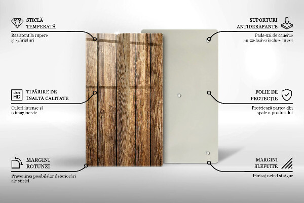 Tagliere in vetro Tavole con struttura in legno