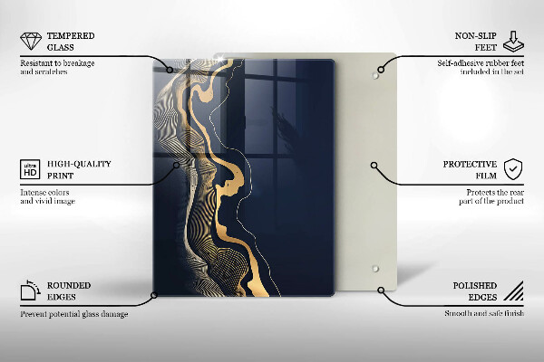 Tagliere in vetro Tavole con struttura in legno
