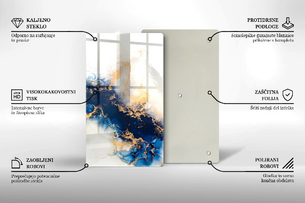 Tagliere in vetro Astrazione con il blu