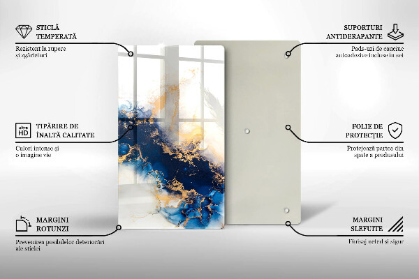 Tagliere in vetro Astrazione con il blu