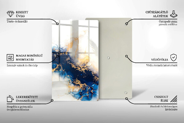 Tagliere in vetro Astrazione con il blu