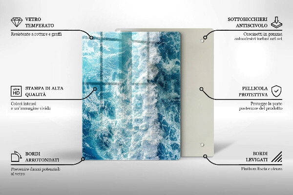 Tagliere in vetro Astrazione con il blu