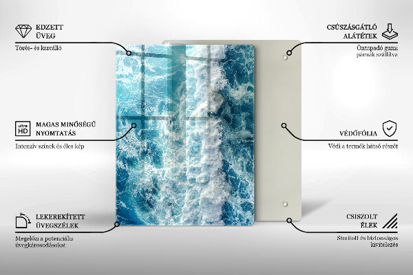 Tagliere in vetro Astrazione con il blu