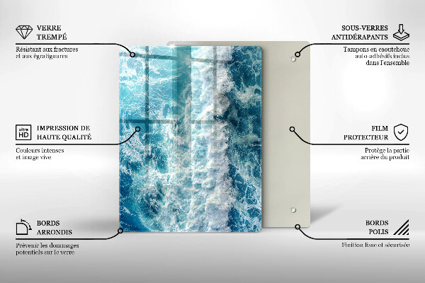 Tagliere in vetro Astrazione con il blu