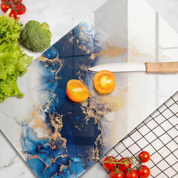 Tagliere in vetro Astrazione con il blu