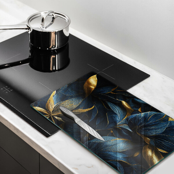 Tagliere in vetro Foglie decorative con oro