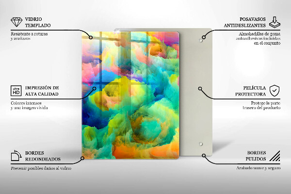 Tagliere in vetro Foglie decorative con oro