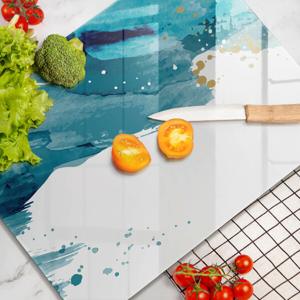 Tagliere in vetro Macchie blu