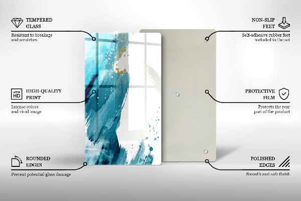 Tagliere in vetro Macchie blu