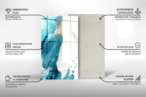 Tagliere in vetro Macchie blu