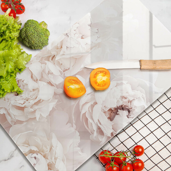 Tagliere in vetro Peonie pastello