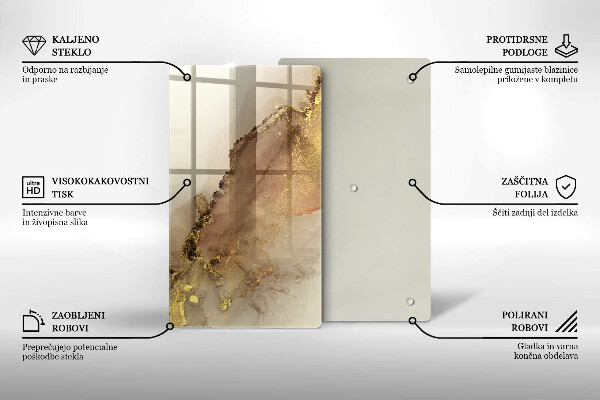 Tagliere in vetro Astrazione dell'oro