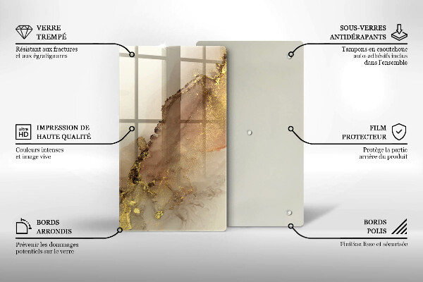 Tagliere in vetro Astrazione dell'oro