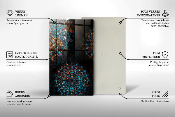 Tagliere in vetro Ruote vintage boho